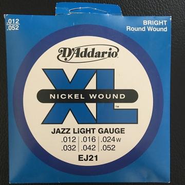 Custom D'Addario EJ21 Jazz Light Gauge Electric Guitar Strings (.012-.052) Nickel Wound