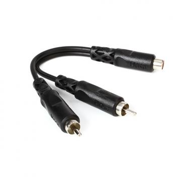 Custom Hosa YRA105 Y Cable, RCA Female-Dual RCA Male, 6&quot; Long