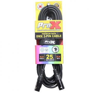 Custom ProX XCP-DMX25 3-Pin DMX Cable Tour-Grade Professional High Performance 25 ft