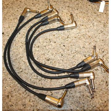 Custom Set of 5 Guitar effect Pedal patch cables Mogami 2524 Cable with Neutrik connectors approx 12&quot; long