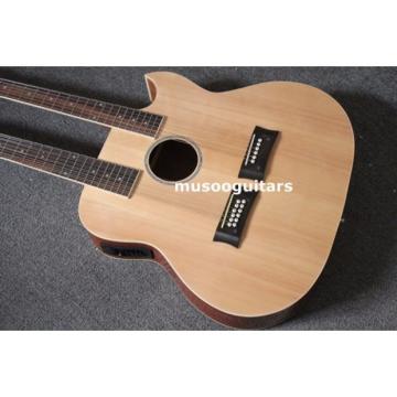 Custom Shop Natural Double Neck Acoustic Electric Guitar