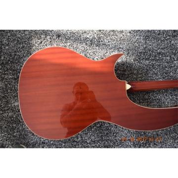 Custom Made Natural Finish Double Neck Harp Acoustic Guitar In Stock