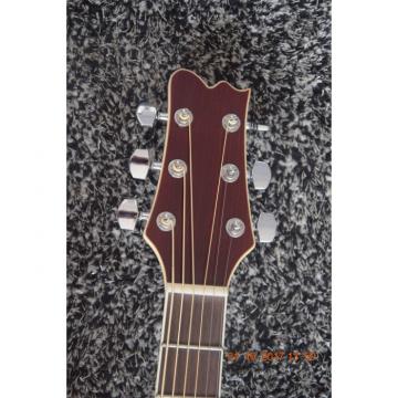 Custom Made Natural Finish Double Neck Harp Acoustic Guitar In Stock
