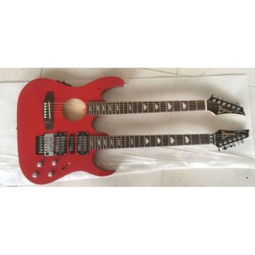 Custom Ibanez JEM 7V Red Double Neck Acoustic Electric 6 12 Strings Guitar