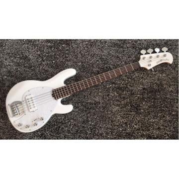 Custom Shop White Music Man Sting Ray 5 Bass 9 V Battery Passive Pickups