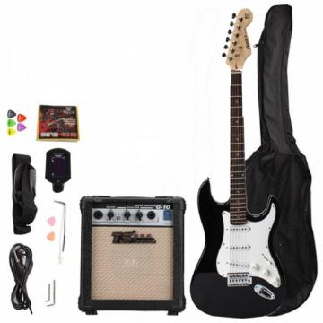 Rosewood Fingerboard Electric Guitar with Amp Turner Bag &amp; Accessories Monochrome