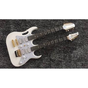 JEM7V White Double Neck 6/12 Strings Electric Guitar