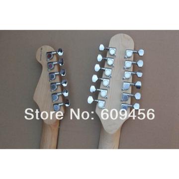 Double Neck Fender Stratocaster Vintage White Electric Guitar