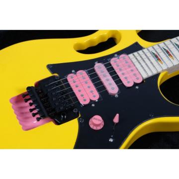 Custom Shop Yellow Ibanez Pink Pickups Electric Guitar
