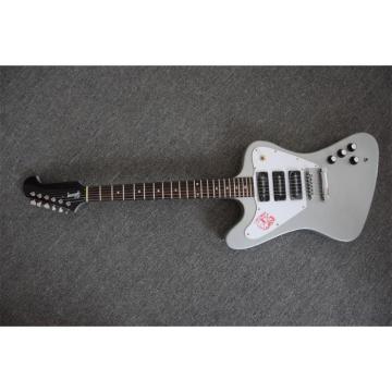 Custom Shop Sparkle Firebird P90 3 Pickups Silver Mist Poly Color Electric Guitar