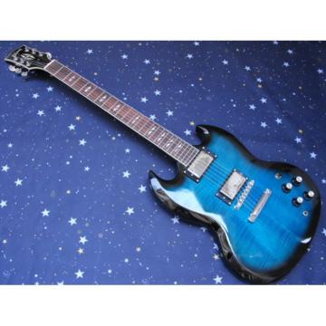 Custom Shop SG Tiger Blue Patent Electric Guitar