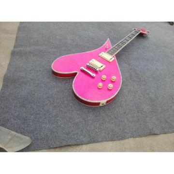 Custom Shop Pink Flame Maple Body Heart Electric Guitar
