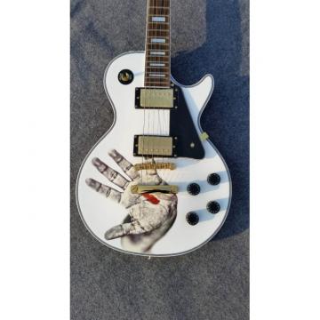 Custom Shop LP Hands On White Electric Guitar