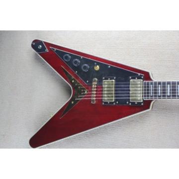 Custom Shop Left Handed Red  LP Flying V Electric Guitar