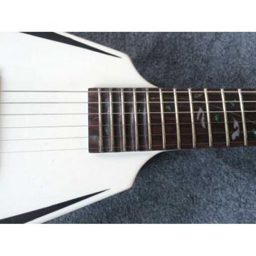 Custom Shop 6 String Jackson Flying V White Electric Guitar Tree of Life Inlay
