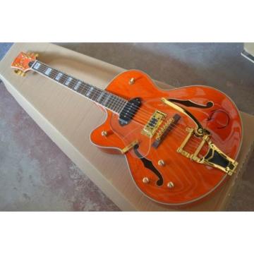 Custom G6120 Gretsch Left Handed Orange Electric Guitar