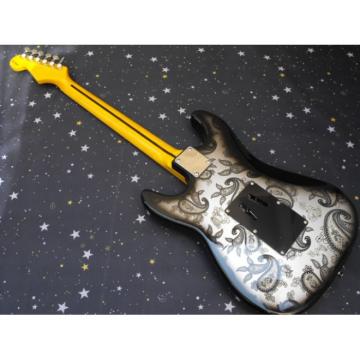 Elegant Paisley Design Fender Stratocaster Floyd Rose Tremolo Guitar Floral