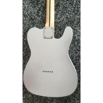 Custom Fender Left Handed Slick Silver Telecaster Blacktop Guitar Baritone Scale length 28 5/8 Inch 23 frets