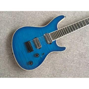 Custom Built Regius 7 String Royal Blue Maple Top Mayones Guitar