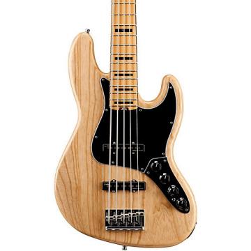 Fender American Elite Jazz Bass V, Maple Electric Bass Guitar Natural