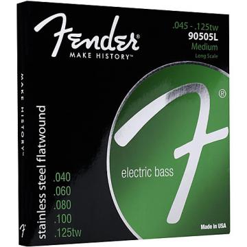Fender 90505L 5 - String Bass Strings - Stainless Steel, Long Scale, Medium, Flatwound