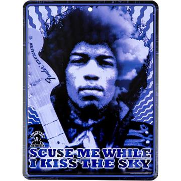 Fender Jimi Hendrix Kiss the Sky Tin Sign