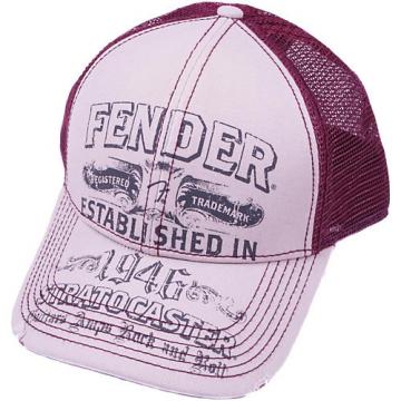 Fender Strat Trucker Hat White/Cordovan Adjustable