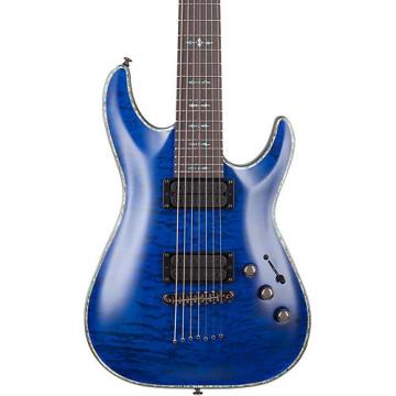 Schecter Guitar Research Hellraiser C-7 Passive Solid Body Electric Guitar Satin Transparent Midnight Blue