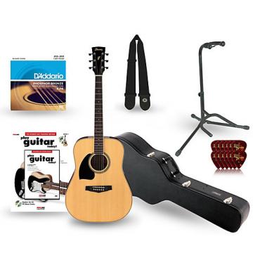 Ibanez Performance Series PF15 Left Handed Dreadnought Acoustic Guitar Deluxe Bundle Natural