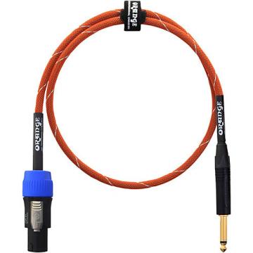 Orange Amplifiers 1/4 Inch to Speakon Speaker Cable Orange with White Stripes 3 ft.