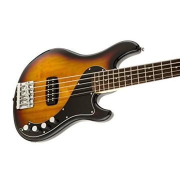 Squier by Fender Deluxe Dimension Bass Guitar V 5-String Rosewood 3-Tone, Sunburst