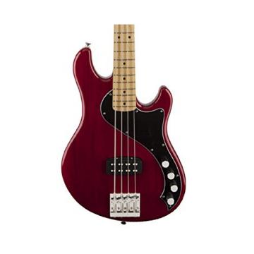 Fender Squier Deluxe Dimension Bass IV Maple Fingerboard Crimson Red Transparent