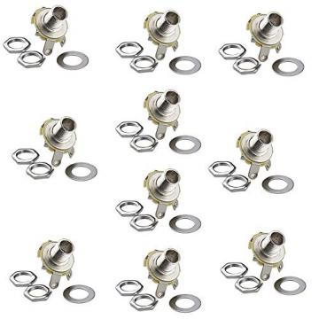 Honbay 10Pcs 1/4&quot; Mono Jack Socket Stratocaster Replacement for Bass Electric Guitar
