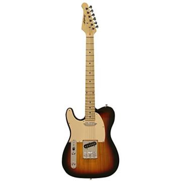 Sawtooth ST-ET-LH-SBW-KIT-2 Left Handed Electric Guitar, Sunburst with Aged White Pickguard
