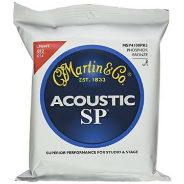 Martin MSP4100 SP Phosphor Bronze Acoustic Guitar Strings, Light 3 Pack