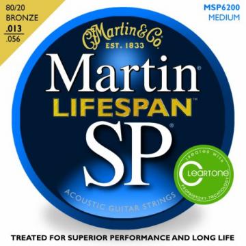 Martin MSP6200 SP Lifespan 80/20 Bronze Medium Acoustic Guitar Strings