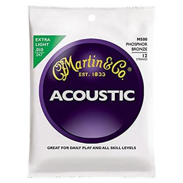 Martin M500 Phosphor Bronze 12-String Acoustic Guitar Strings, Extra Light