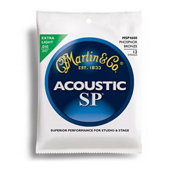 Martin SP Acoustic 12-String Set: Phosphor Bronze Guitar Strings Extra Light MSP4600 .010 - .047