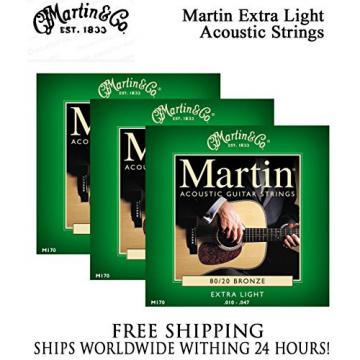 Sets - Martin M170 Acoustic Guitar Strings Extra Light 80/20 Bronze