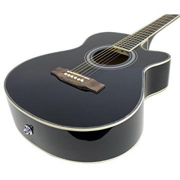Martin Smith W-401E-BK Electric Acoustic Guitar Cutaway, Black