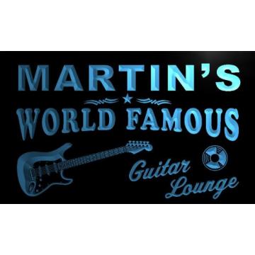 pf1016-b Martin's Guitar Lounge Beer Bar Pub Room Neon Light Sign