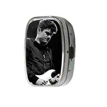 Turekk Custom John Mayer Playing Martin Guitar Personality Style Sliver Stainless Steel Square Pill Box Pill Case Vitamins Organizer