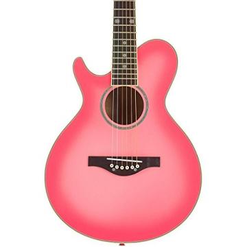 Daisy Rock WildWood Short Scale Acoustic Left-Handed Guitar, Pink Burst
