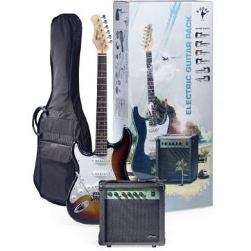 Stagg ESURF 250LHSB US Surfstar Left Handed Electric Guitar and Amplifier Package - Sunburst