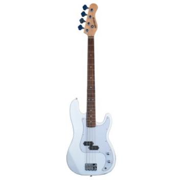 Full Size 4 String Precision P Electric Bass Guitar WHITE with Gig Bag and Accessories (Includes, Strap, String, &amp; DirectlyCheap(TM) Translucent Blue Medium Guitar Pick)