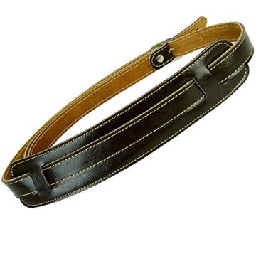 Guitar Strap, Guitar Acessories Real Leather with A Shoulder Pad Strap for Bass &amp; Guitar Adjustable Length from 41&quot; to 59&quot; (Brown)