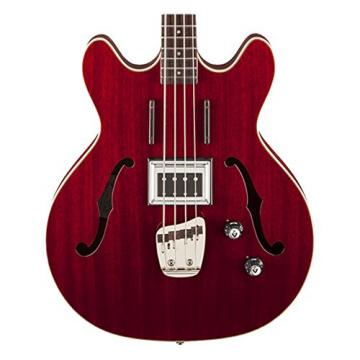 Guild Starfire Bass CHR-KIT-1 Semi-Hollow Electric Bass Guitar, Cherry Red