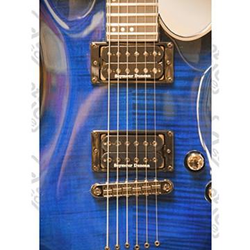Schecter Blackjack Slim Line Series C-1 6-String Electric Guitar w/Case, See-Thru Blue Burst Bundle, w/Passive Pickups