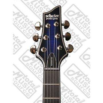 Schecter Blackjack Slim Line Series C-1 6-String Electric Guitar w/Case, See-Thru Blue Burst Bundle, w/Passive Pickups