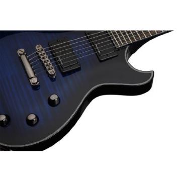 Schecter Blackjack Slim Line Series SOLO 6-String Electric Guitar, See-Thru Blue Burst, with Active Pickups